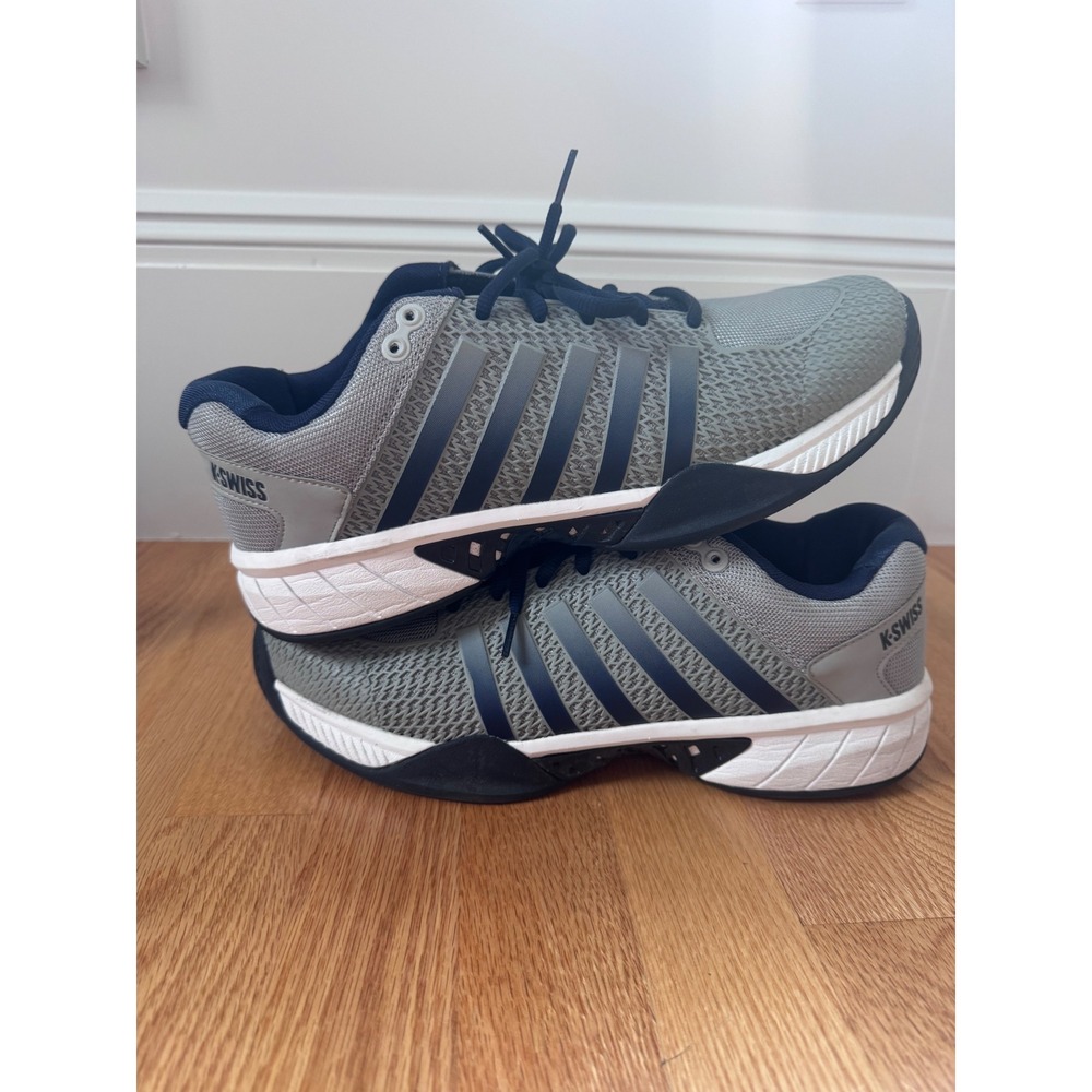 K-Swiss Express Light Pickleball 2E Wide Shoes Men's 9.5 Gray Navy EUC